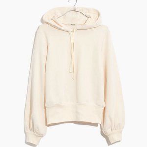 NWT Madewell Bubble-Sleeve Hoodie Crop Sweatshirt